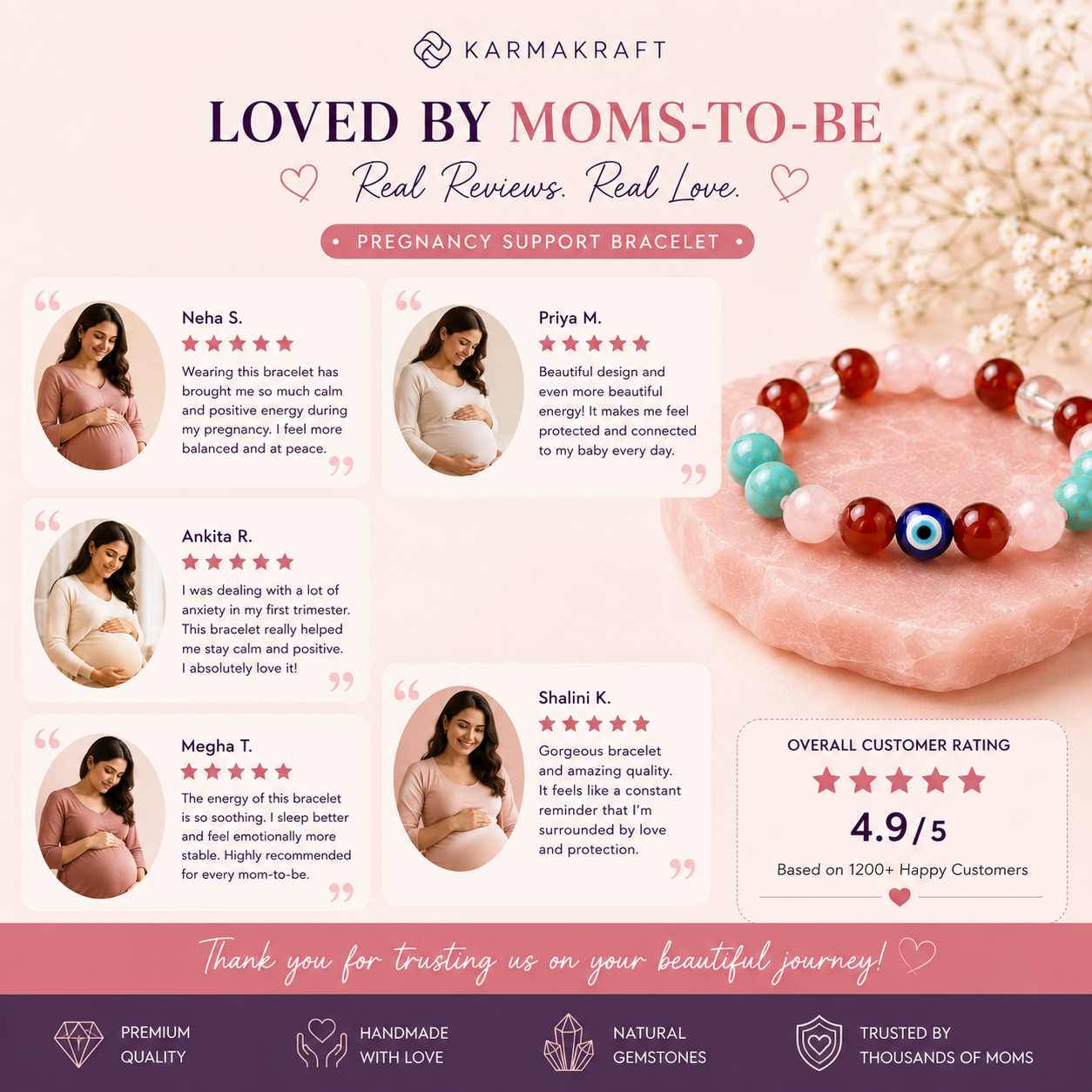 KarmaKraft Pregnancy Bracelet – Conceiving & Protection