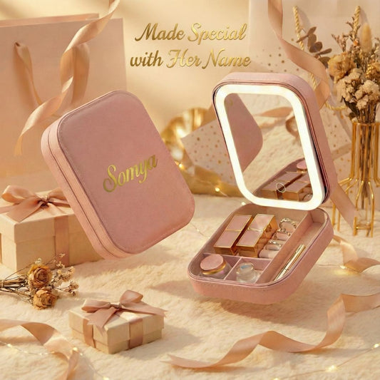 ✨ KARMAKRAFT™ LED Mirror Makeup & Jewellery Box