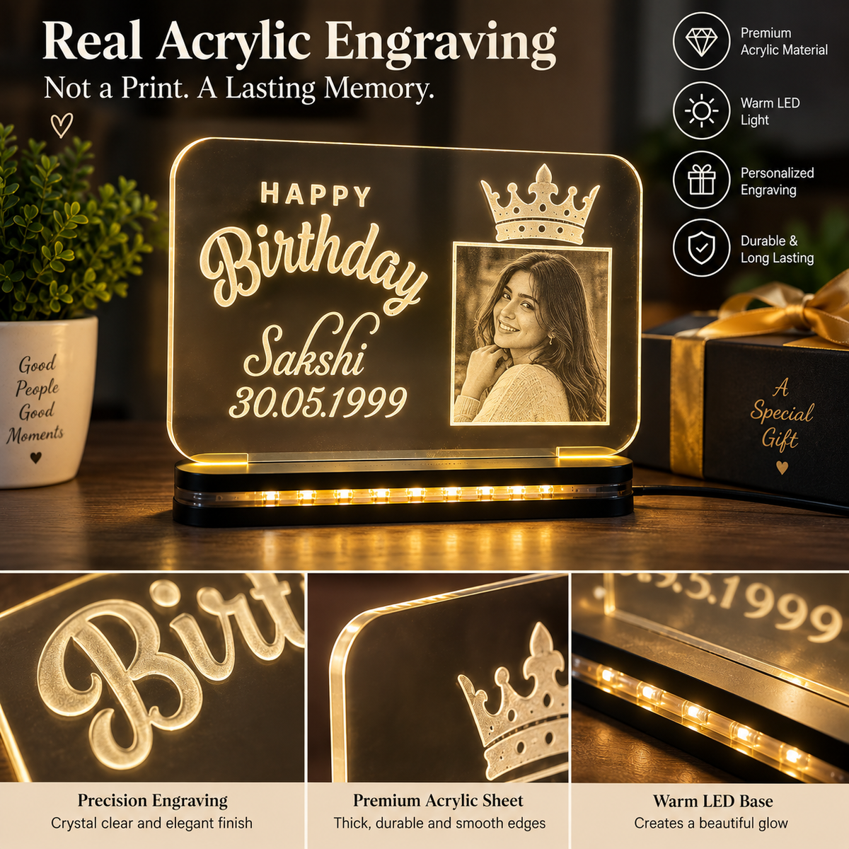 KarmaKraft Royal Birthday LED Crown Lamp