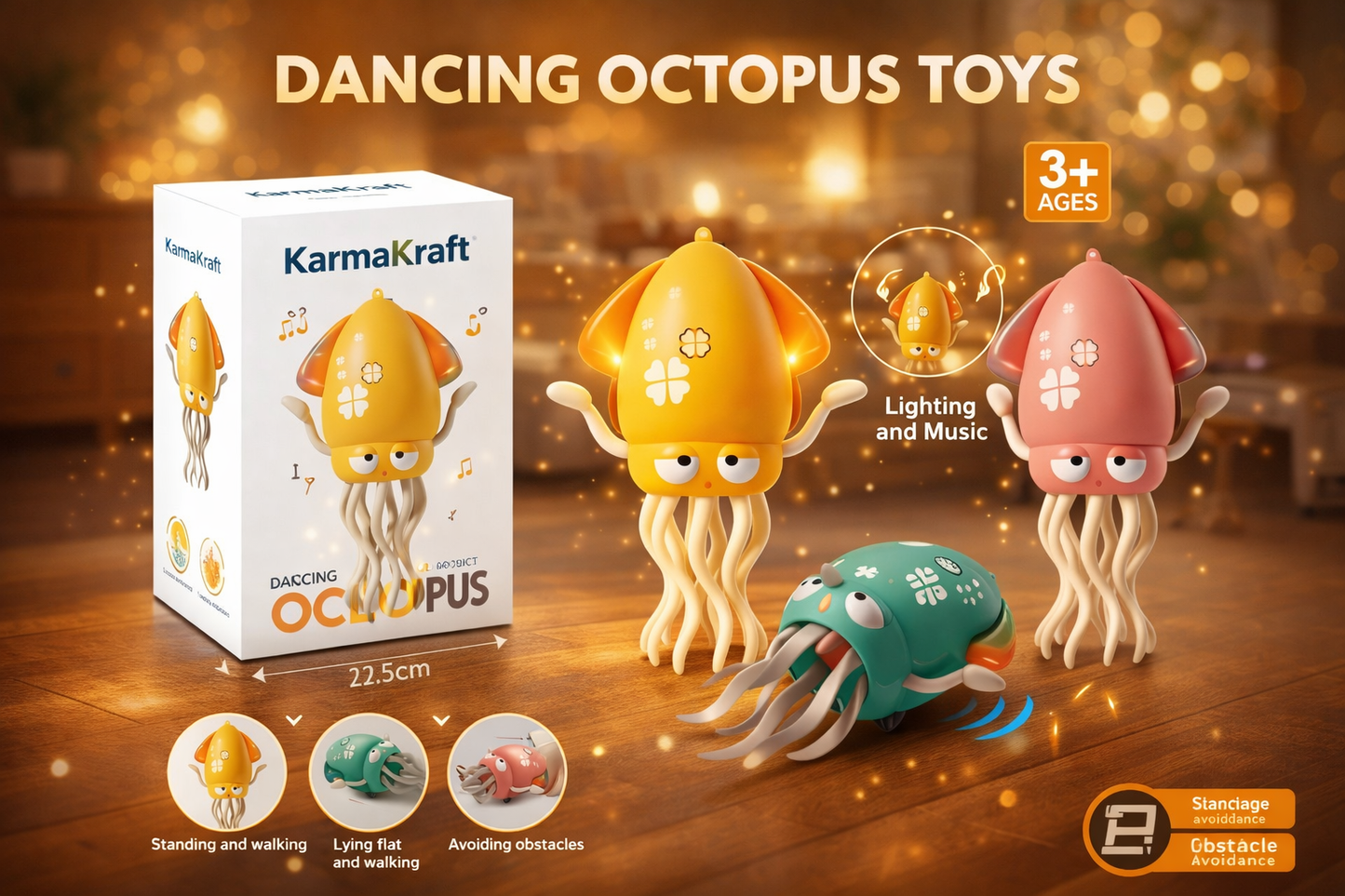 🐙✨ Fun-Tastic Dancing Octopus Toy — Light Up Playtime! ✨🐙