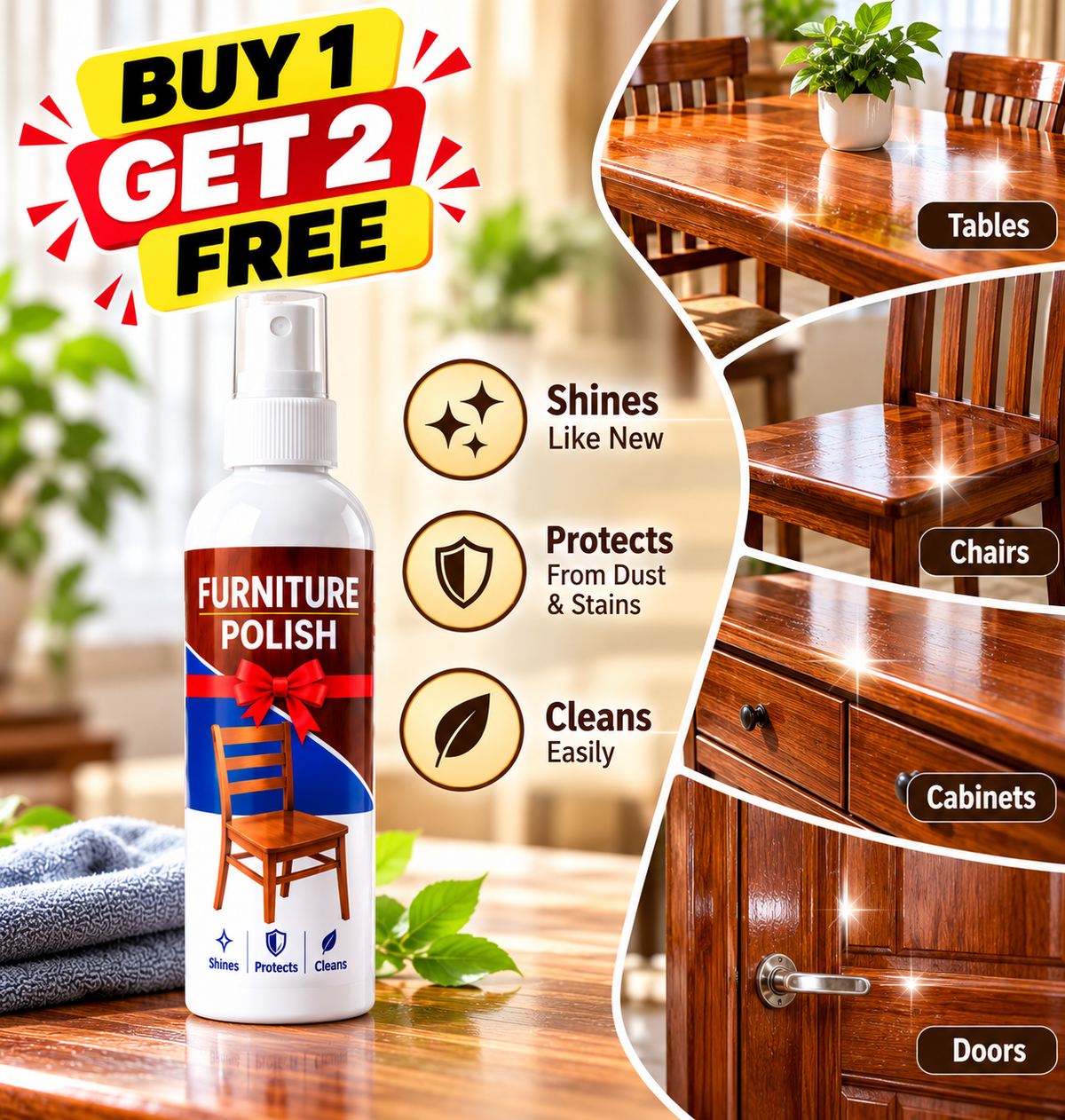 KarmaKraft Furniture Polish & Shine – Buy 1 Get 2 Free