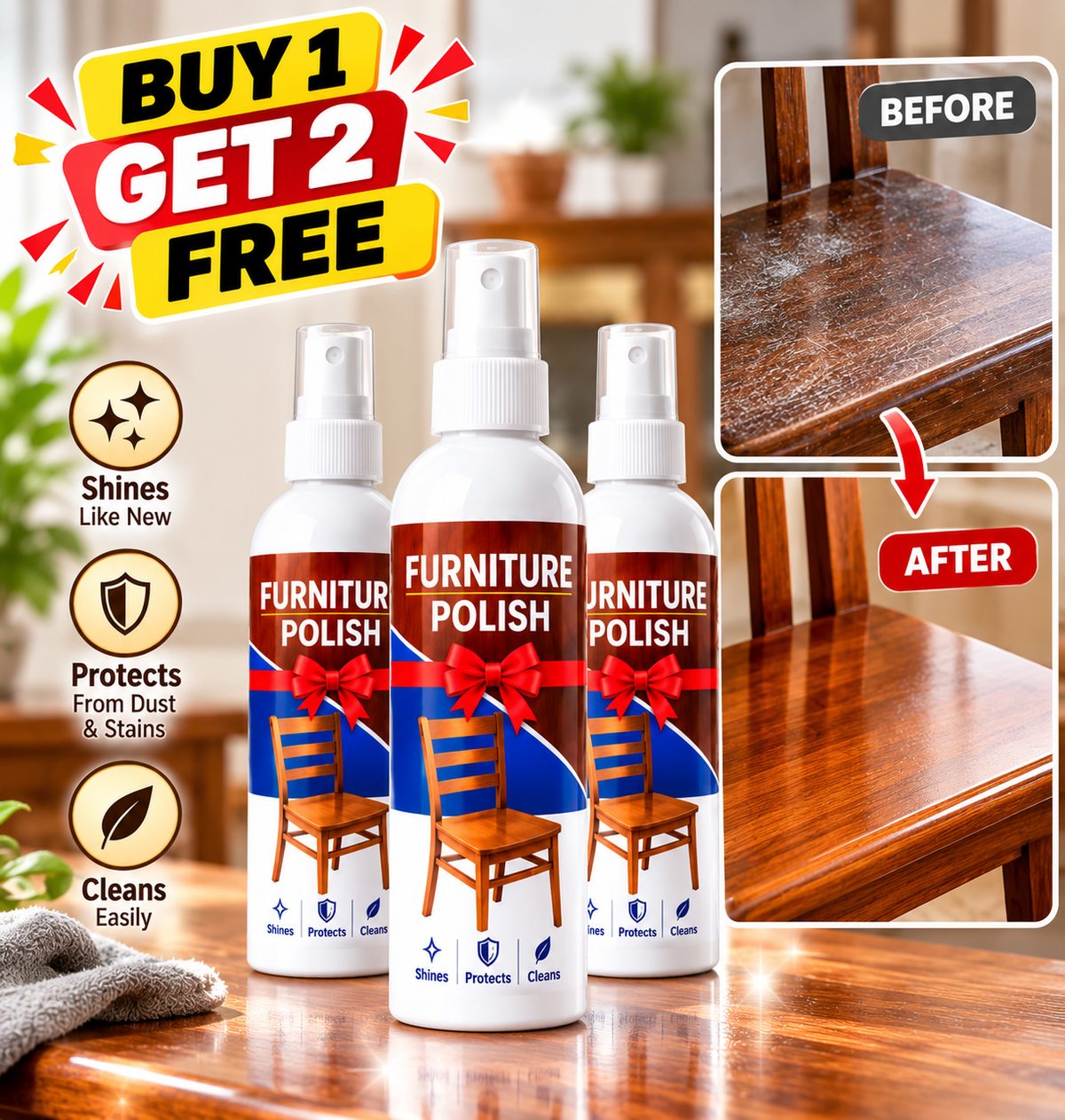 KarmaKraft Furniture Polish & Shine – Buy 1 Get 2 Free