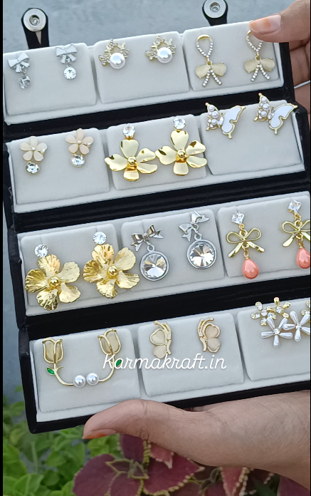 ✨🌸 Karmakraft™ 12 Pair Elegant Earrings Collection Box
