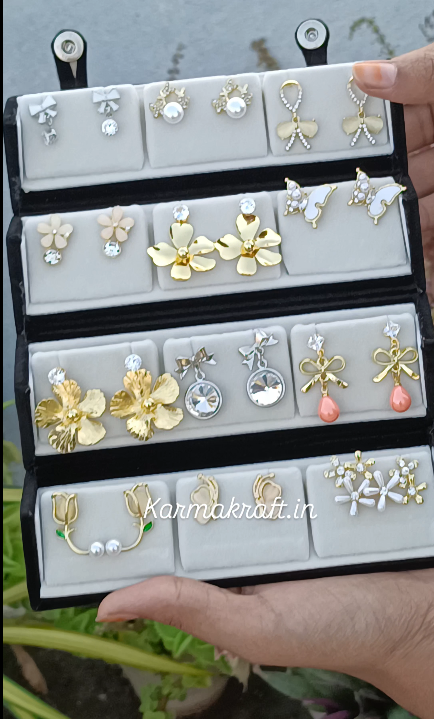 ✨🌸 Karmakraft™ 12 Pair Elegant Earrings Collection Box