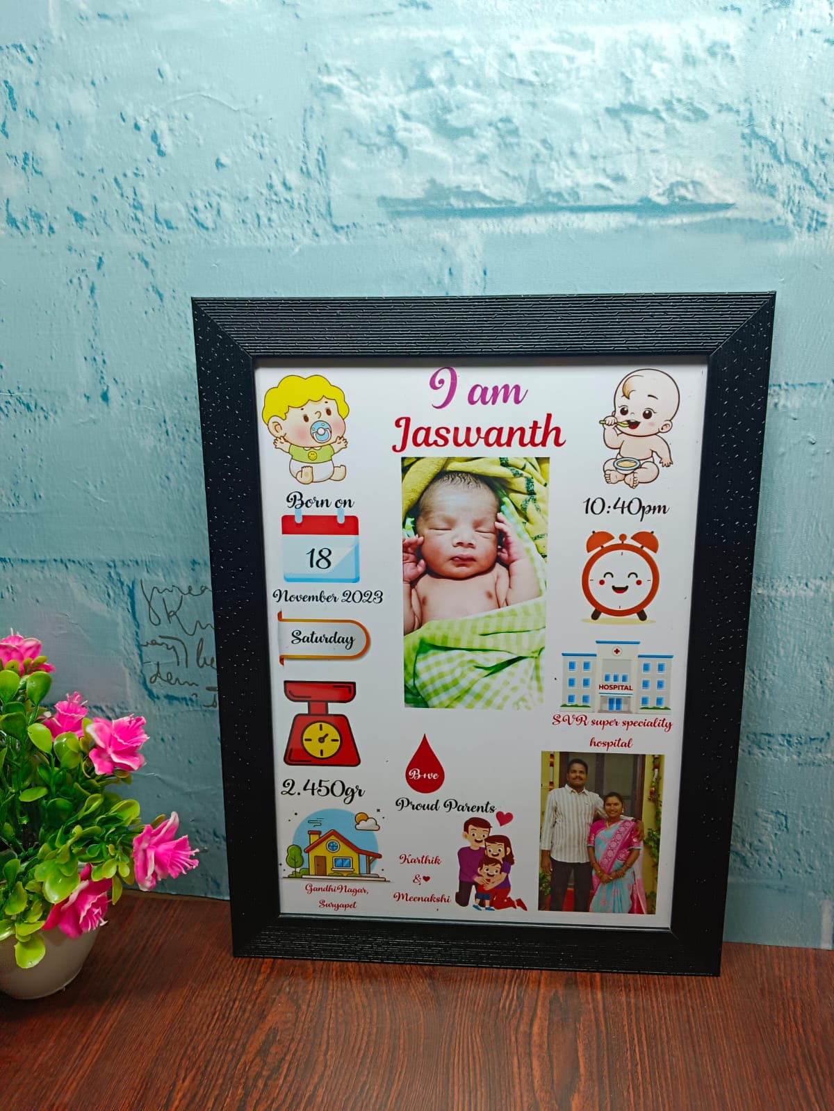 ✨ Karmakraft™ Personalized Baby Birth Photo Frame ✨