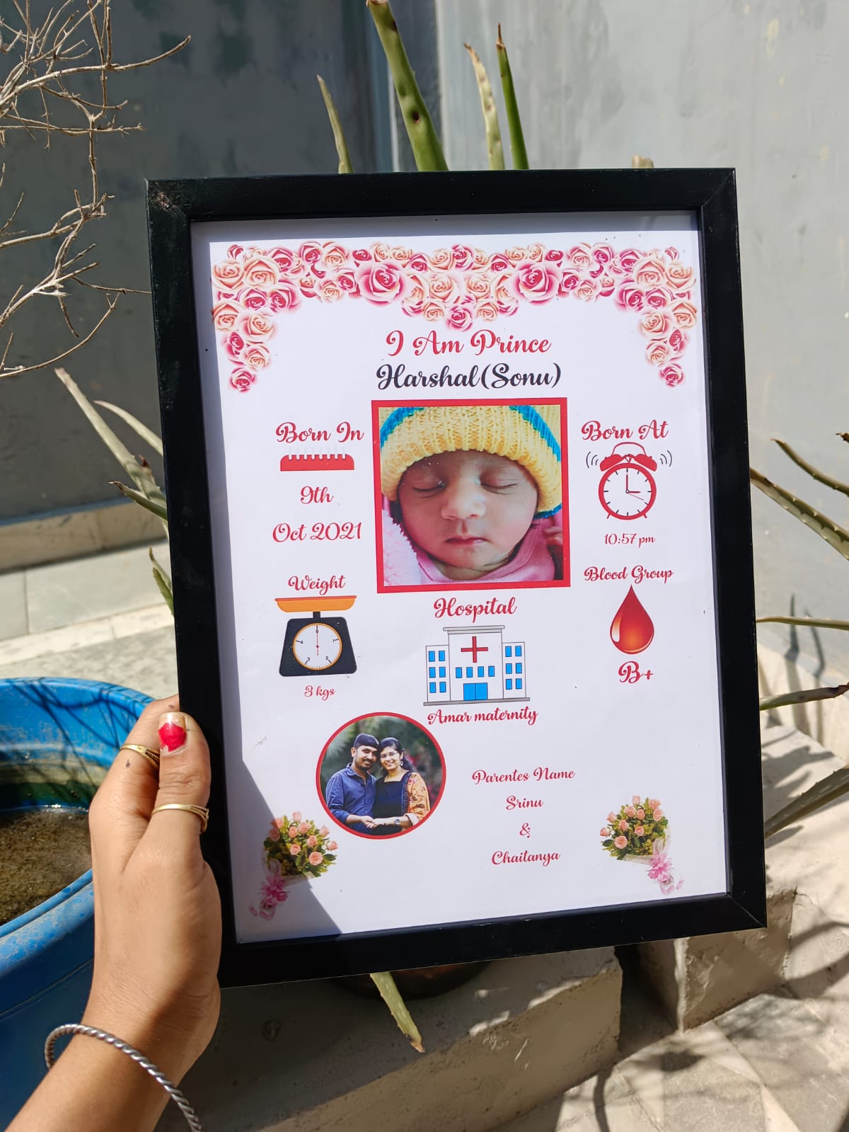 ✨ Karmakraft™ Personalized Baby Birth Photo Frame ✨