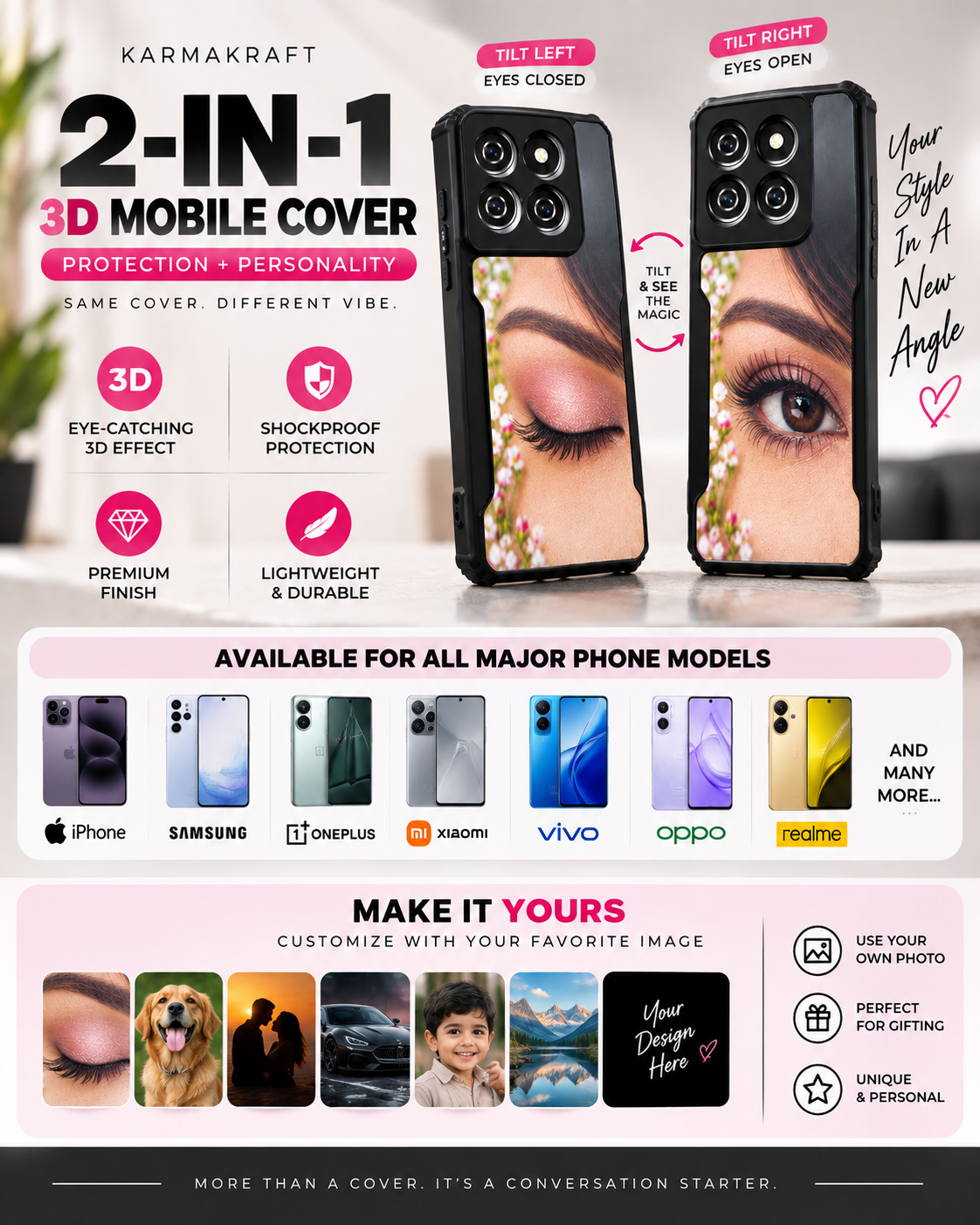 KarmaKraft 2-in-1 3D Mobile Cover - 50% OFF FOR TODAY
