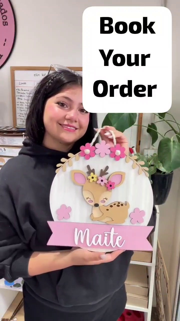 🌸 Personalized Baby Name Wooden Wall Sign
