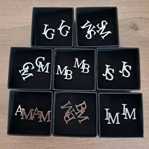 ✨ Gold Personalized Alphabet Initials Cufflinks