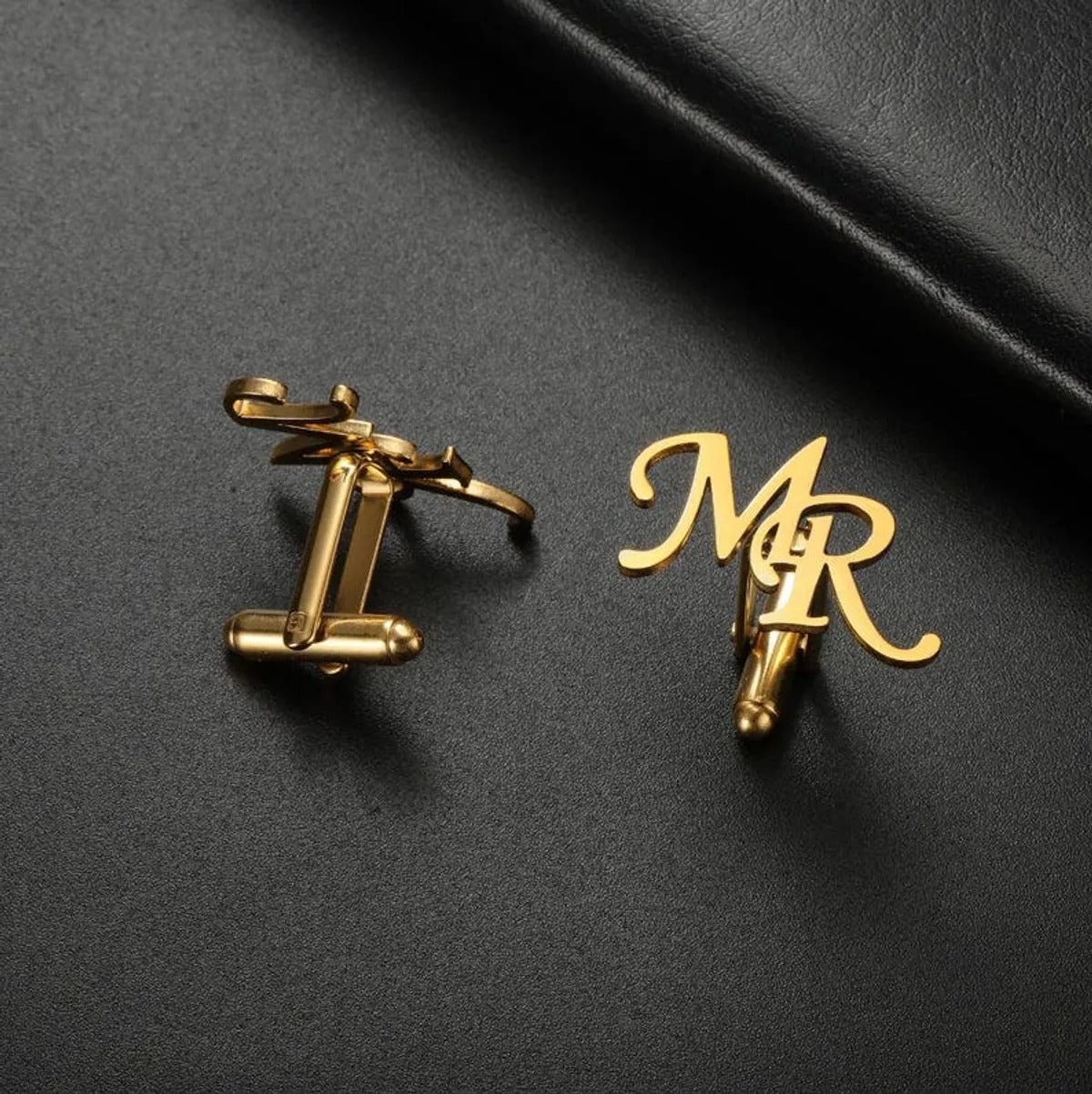 ✨ Gold Personalized Alphabet Initials Cufflinks