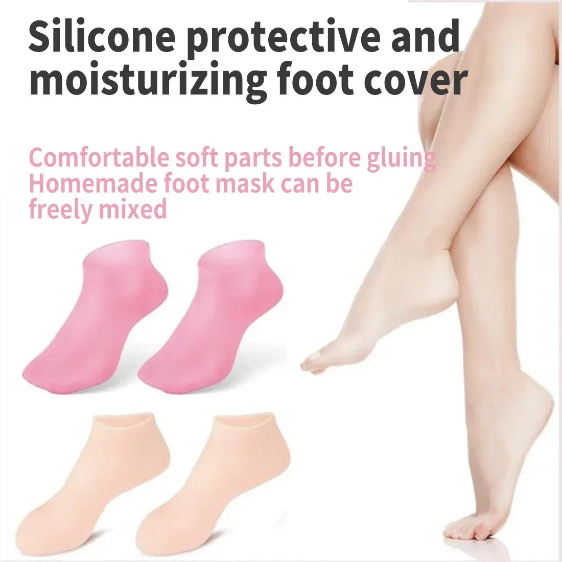 Silicone Moisturizing Socks for Dry Cracked Feet Women