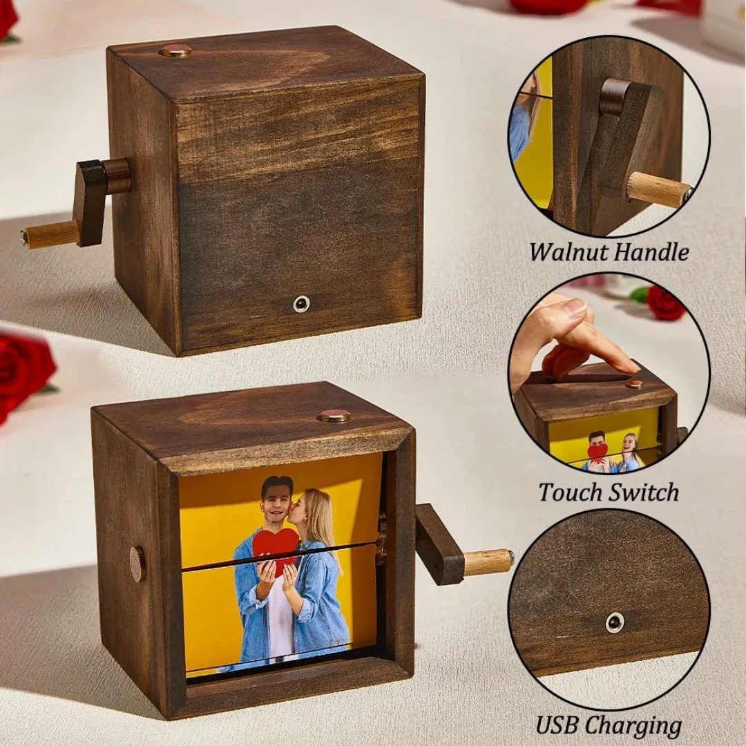 🎁 Custom Crank Photo Box – Turn Memories Into Magic ✨