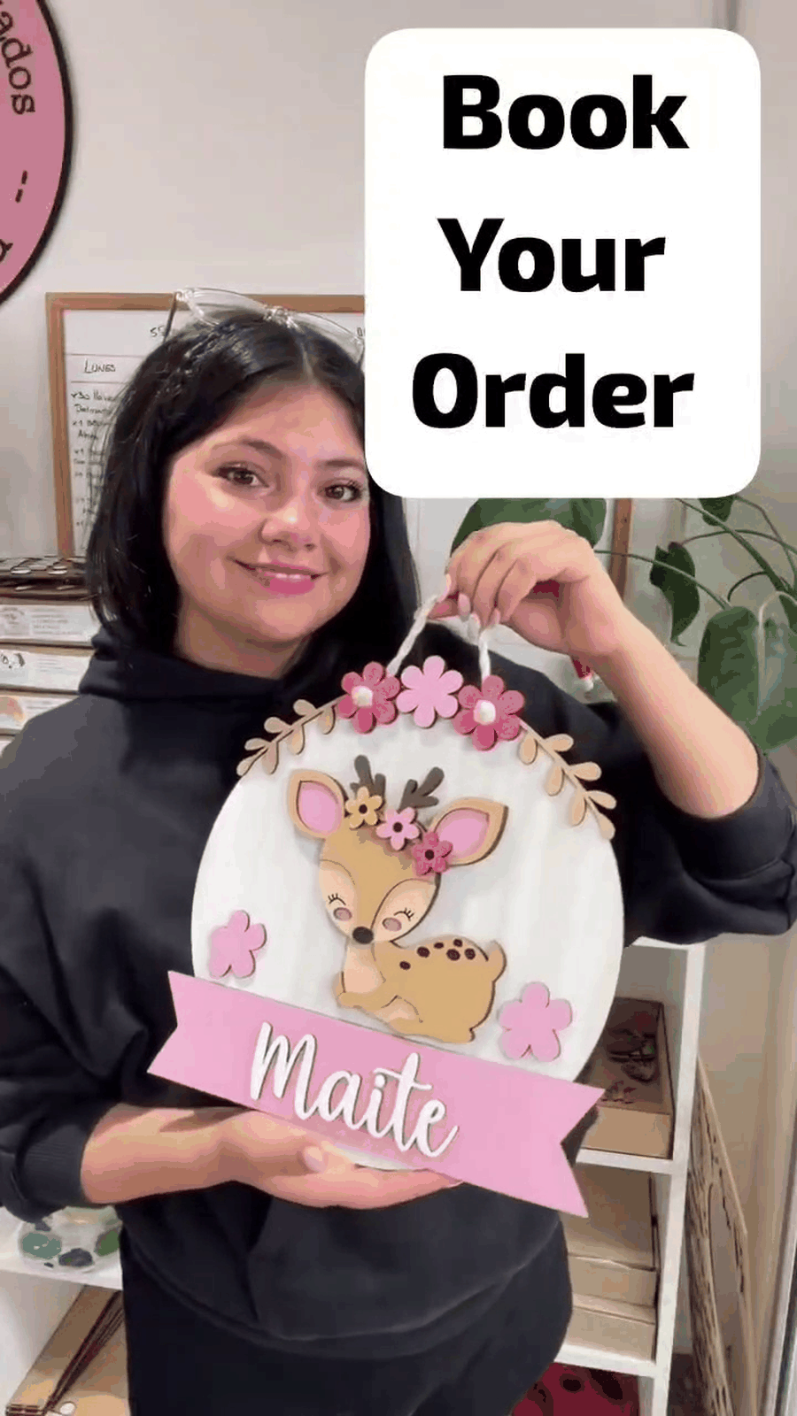 🌸 Personalized Baby Name Wooden Wall Sign