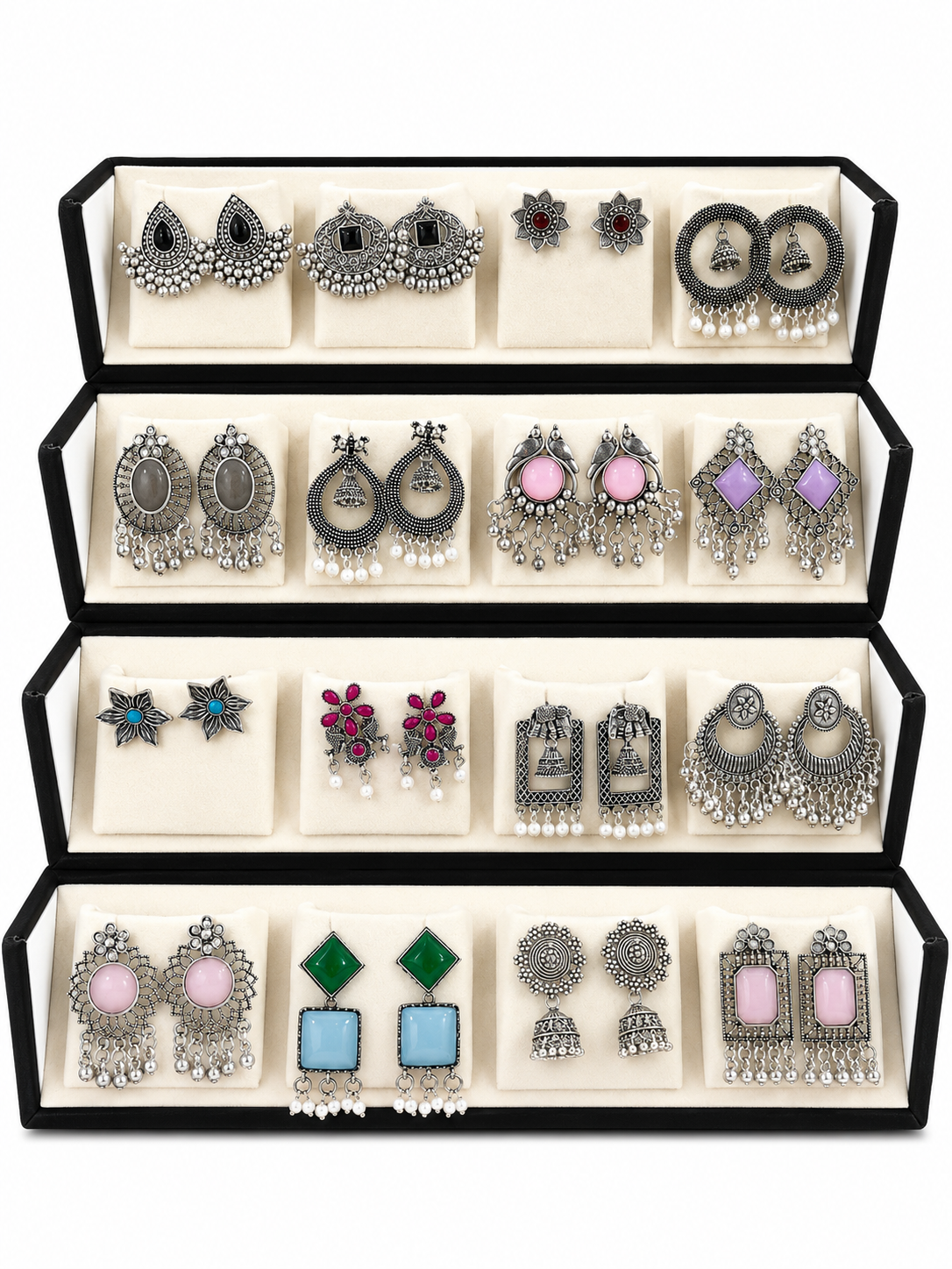 ✨ 16 Stunning Jhumkas in 1 Premium Gift Box – The Perfect Surprise She’ll Love ❤️