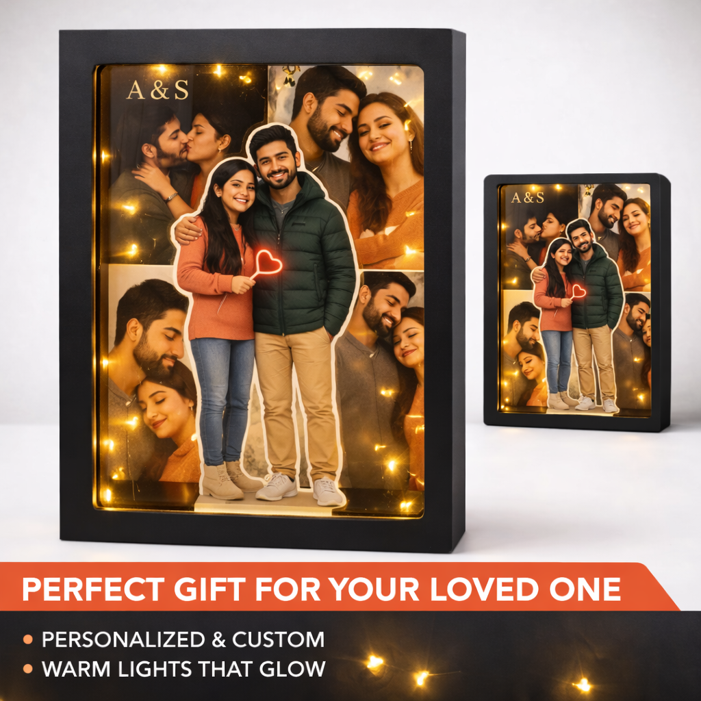 KarmaKraft Personalized 3D Couple Photo Frame