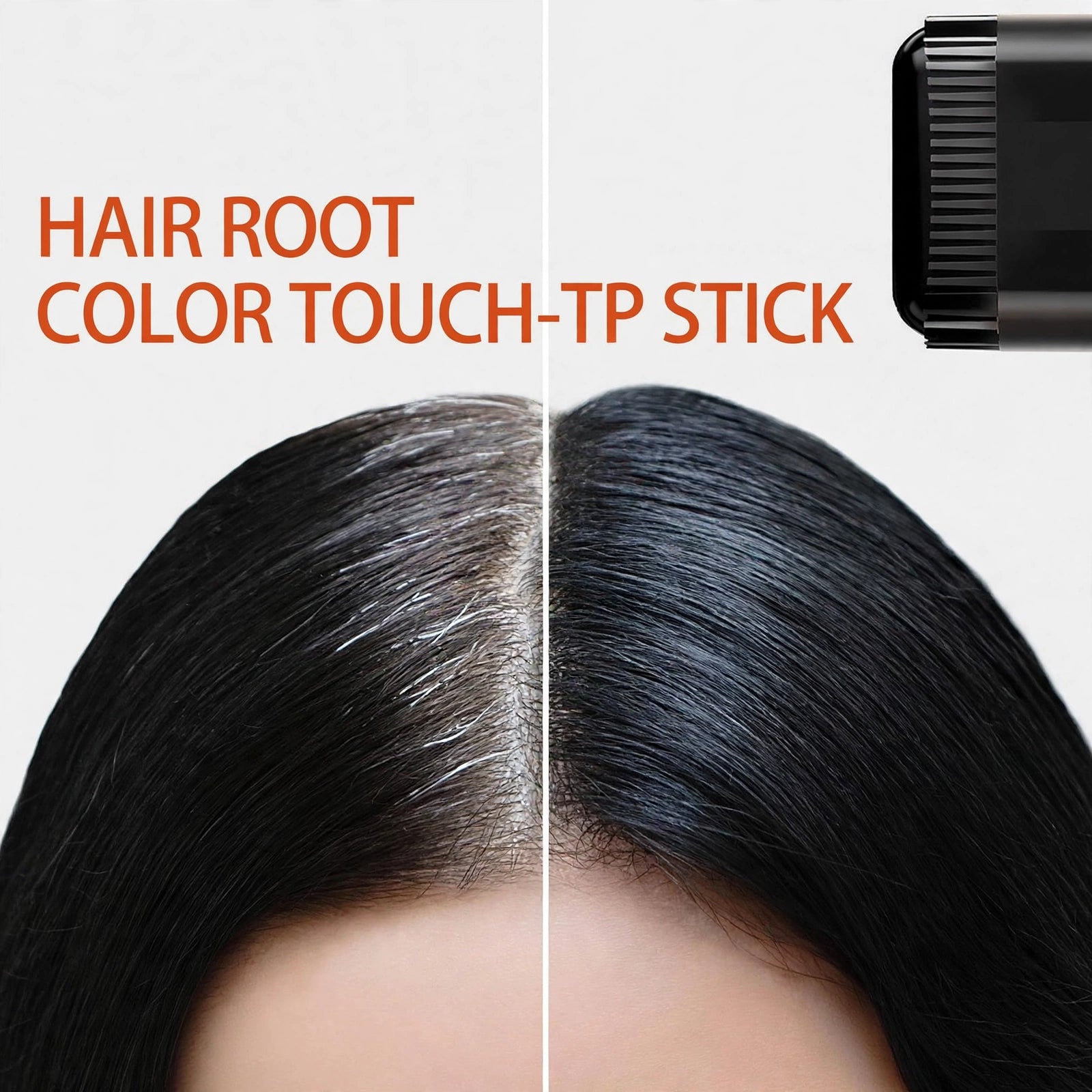 Applying hair dye stick to grey roots